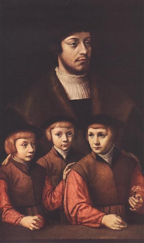 BRUYN, Barthel Portrait of a Man with Three Sons China oil painting art